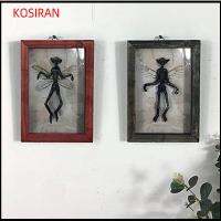 KONSIRAN กลิ่นและ curiosities กรอบรูปตกแต่งแบบกอธิค ตัวอย่างผีลึกลับ สัตว์ taxidermy กรอบรูปติดผนัง ตกแต่งโต๊ะ ไม้สำหรับไม้ ตกแต่งแม่มดโครงกระดูกนางฟ้า ที่แขวนบ้าน