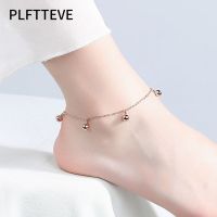 Bell Charm Anklets For Women Girls Rose Gold Color Ankle Bracelet On The Leg Jewelry Female Foot Chain Birthday Gift