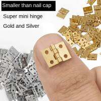 10Pcs Mini Hinge Small Decorative Jewelry Wooden Box Cabinet Door Hinges With Nails Dollhouse Furniture Accessories