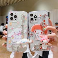 เคสโทรศัพท์มือถือ TPU แบบนิ่ม ป้องกันฝุ่น ป้องกันกระแทก ลายการ์น Cinnamoroll Melody น่ารัก พร้อมจี้ สําหรับ  13 7plus 8plus XR 11 12 Pro Max