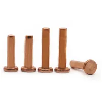 GB109 Copper Solid Rivets M1.5 M2.0 M2.5 M3 M4 M5 M6 M8 Knock Flat Head Rivet Flat Head Copper Rivets Solid Brass Rivet