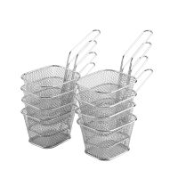 8Pcs Mini Stainless Steel Chips Deep Fry Baskets Food Chef Basket Colander Tool Presentation Strainer Potato Cooking Tool