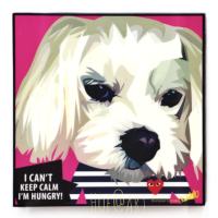 Dog หมา I cant keep calm Im hungry รูปภาพ​ติด​ผนัง​ pop art สุนัข สัตว์เลี้ยง แต่งบ้าน ของขวัญ กรอบรูป รูปภาพ