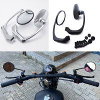 1 Pair 10mm Motorcycle Chrome Round Bar End Scooter Accessories Rearview Side Mirror Adjustable For Cafe Racer Mirrors