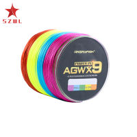 SZWL ANGRYFISH Diominate Multicolor X9 PE 9 Strands ถักเปีย500M/547yds ตกปลาแข็งแรงมากสาย15LB-100LB