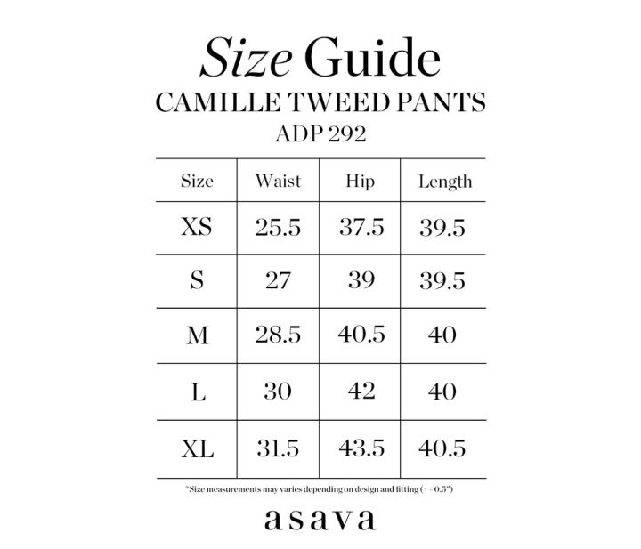 asava-aw22-camille-tweed-pants-กางเกงผู้หญิง-ขายาว-ทรงคูลอต-ผ้าทวีต-ตกแต่งแถบผ้าลายทาง-ชายลุ่ย