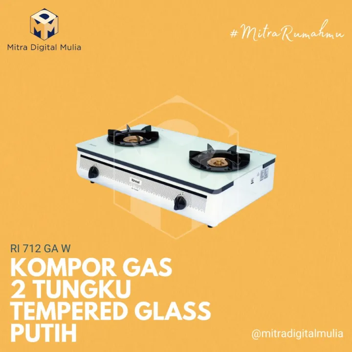 Rinnai Ri 712 Ga W Kompor Gas Dengan Tempered Glass 2 Tungku Putih Lazada Indonesia