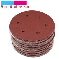 10pcs 9 inch 6 Hole Grit 40-2000 Sanding Paper Discs Self Adhesive Sandpaper Round Disk Sand Sheet Metal Furniture Grinding Tool