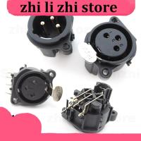 zhilizhi Store 1/4x 3Pin XLR Male Female Audio Panel Mount Chassis Connector 3 Poles XLR power Plug Socket Microphone Speaker Soldering Adapter