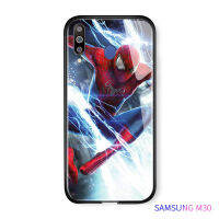 UCUC เคสโทรศัพท์เคสสำหรับ Samsung Galaxy M30S M30 M20กันกระแทก  Spiderman Hard เคสมือถือ เคสโทรศัพท์ เคสชาย Marvel กรณี Soft Edge กระจกนิรภัยด้านหลังฝาครอบ