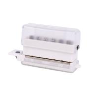 KW-Trio Handheld Plastic Hole Puncher Capacity 2 Sheets for A4 A5 B5 for Notebook Scrapbook White