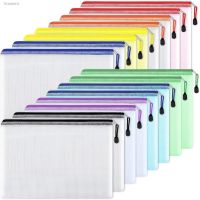 ✑◆□ Mesh Zipper Pouch Waterproof Plastic Document Pouch Multipurpose for Travel Storage Office Appliances Home Organize Bags