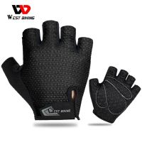 ☃ WEST BIKING MTB Road Bike Gloves Half Finger Anti Slip Cycling Gloves Motorcycle Men Sport Fitness Bicycle Fingerless Gloves