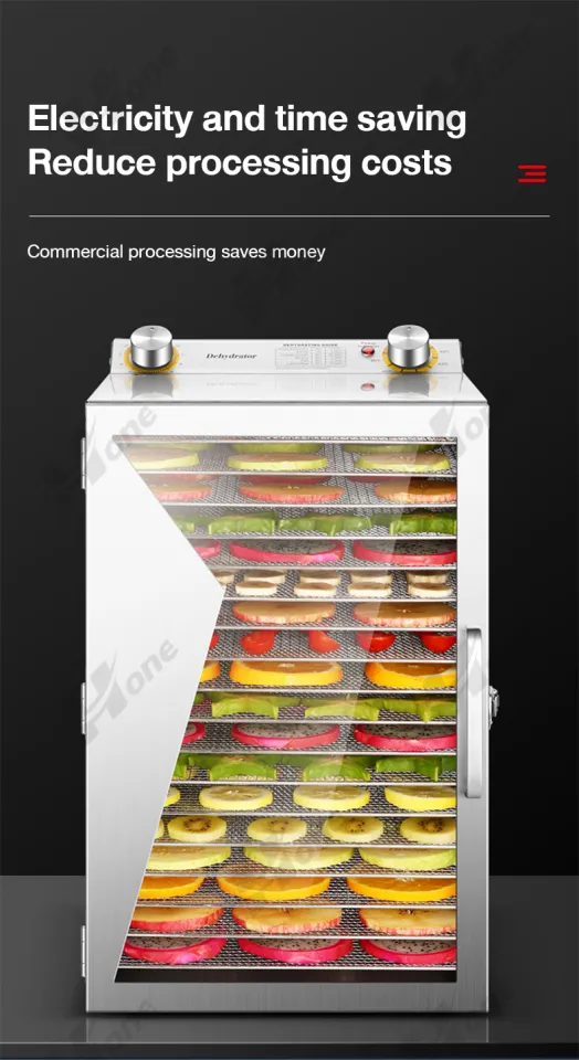 LJZLJZ 800W Commercial Fruit Dryer, 12-Layer Food Fruit Dehydrator, Soluble  Bean Food Dehydration Air Dryer, Visualization Window, 24 Hours Timing