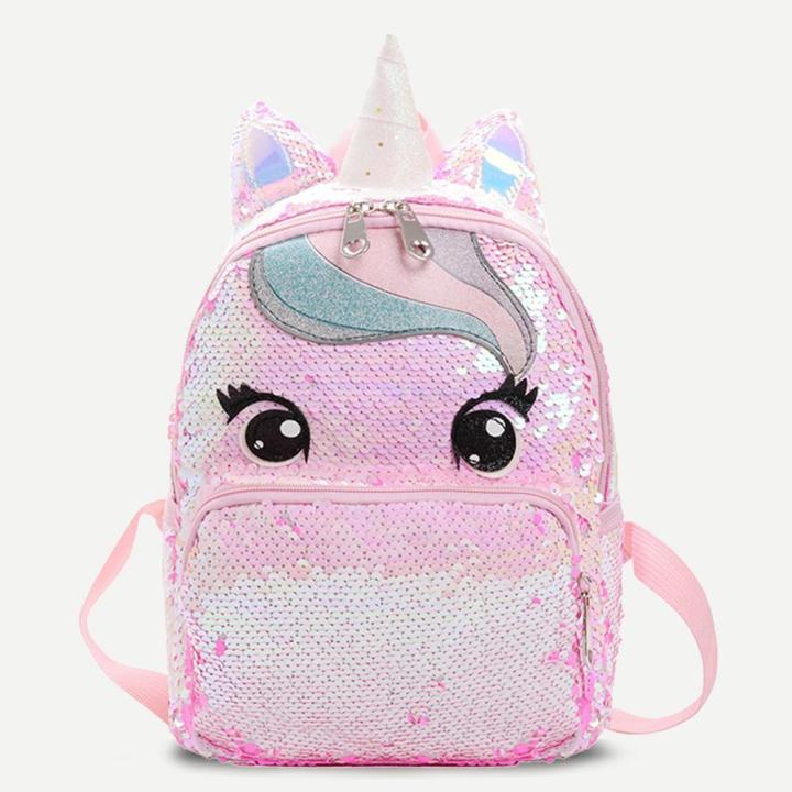 bagoo-2020-ใหม่แฟชั่นผู้หญิงunicornการ์ตูนน่ารักเลื่อมกระเป๋าเป้สะพายหลังวัยรุ่นสาวไหล่กระเป๋าเป้สะพายหลังสำหรับผู้หญิงขาย