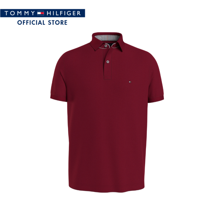 tommy-hilfiger-เสื้อโปโลผู้ชาย-รุ่น-mw0mw32346-xjs-สีแดง