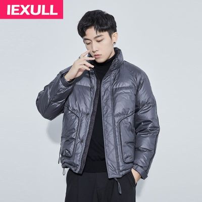 ZZOOI Mens short lightweight down jacket 2022 winter new Korean version loose warm white duck down jacket genuine top