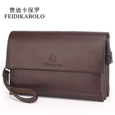 FEIDIKABOLO Excellent Quality Mens Clutch Bag Fashion Three-tier Large-Capacity Business Bag Personality Casual Mobile Wallet