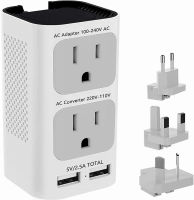 Mapambo 220V to 110V Voltage Converter US to Europe, 2000W Travel Adapter Global Power Adapter with 2 USB Ports and EU/UK/AU/US Plug Adapter