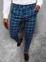 Men Urban Plaid Pocket Trousers 2023 New Summer Men Casual Zipper Open Pencil Pant Men Business Interview Office Mid-Waist Pants