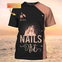 PLstar Cosmos Latest Summer Mens T-shirt Nail Artist Personalized 3D Printed Unisex Casual t shirt Gift For Manicurist DW167