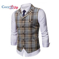 Cozy Up เสื้อสูทผู้ชาย Slim Fit Plaid Batik Single Breasted Casual