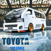 【MagicT】1:32 Scale Toyota Hiace โลหะผสมสังกะสีรุ่น W/ Shock ดูดซับ Die Cast Cars ของขวัญคอลเลกชันของเล่นสำหรับชาย