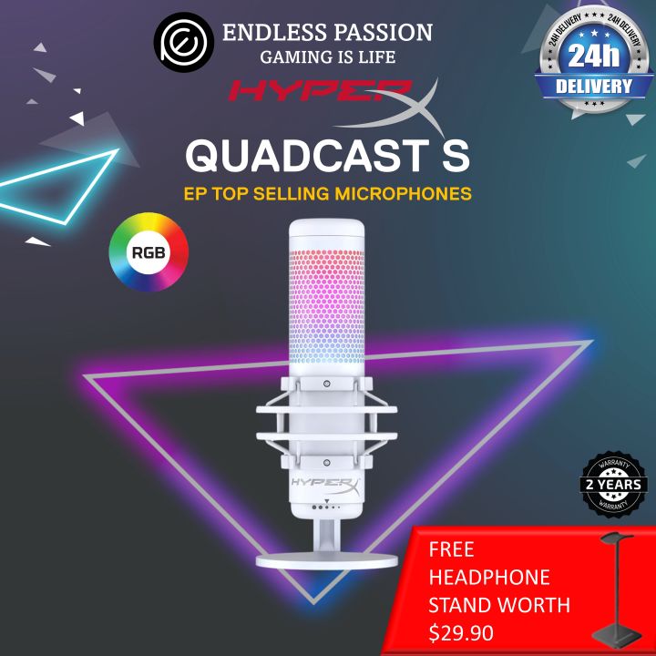  HyperX QuadCast S – RGB USB Condenser Microphone for