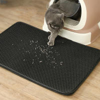 Non-Slip Cat Litter Mat EVA Double Layer Trapper Mats With Waterproof Litter Clean Box Pad Layer Bed Cat Accessories