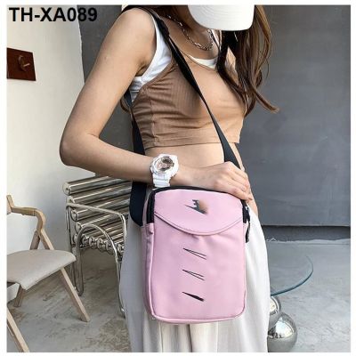 ✺ recreation phone bag mens and womens popular logo letters nylon square BaoHu outside one shoulder inclined