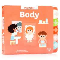 Human body playtabs pulling mechanism operation book paper board book English original childrens body enlightenment Popular Science Encyclopedia picture book label pulling cardboard mechanism Book Childrens English Enlightenment picture book produced by