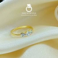 แหวนเพชรcz 0521 "รุ่นเคลือบทองหนาพิเศษ" แหวนเพชรcz แหวนทองไมครอน แหวนทองชุบ แหวนทองสวย แหวนใส่ออกงาน แหวน