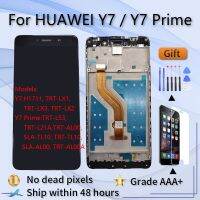 ชุด TRT-LX1หน้าจอ LCD H1711 Huawei Y7 TL10 TL10 Y7ไพรม์พร้อมเคสกระจกสัมผัสด้านหน้าสำหรับ