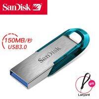 Sandisk 32gb USB Flash Drive 64GB USB3.0 Genuine Ultra Flair Metal Pendrive DJ OTG Type C DIY Logo Disk On key Blue Memory Stick