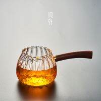 [COD] Side handle thickened fair pour tea public wooden high temperature resistant sea petal vertical set