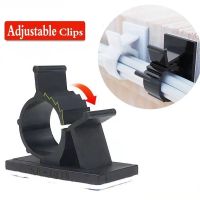 Cable Organizer Self Adhesive Cable Clips Table Cable Management Clamp Adjustable Cord Holder For Car PC TV Charging Wire Winder Cable Management