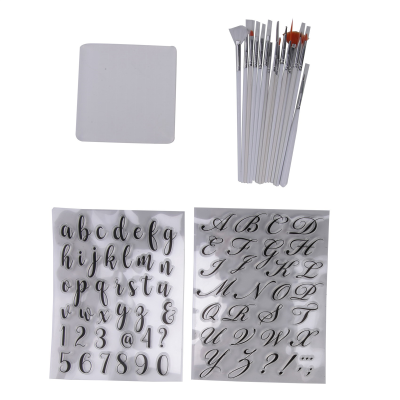 Alphabet Cake Stamp Tools,Letter Fondant Stamps with Decorating Brushes,Numbers Fondant Mold for Cookie Cake Decorating