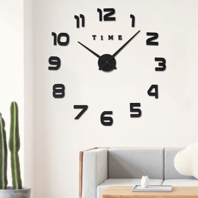 [24 Home Accessories] นาฬิกาติดผนัง3d นาฬิกาเรืองแสงใหม่นาฬิกานาฬิกานาฬิกาอะคริลิค Diy สติ๊กเกอร์กระจกผนัง Luminova Quartz Reloj