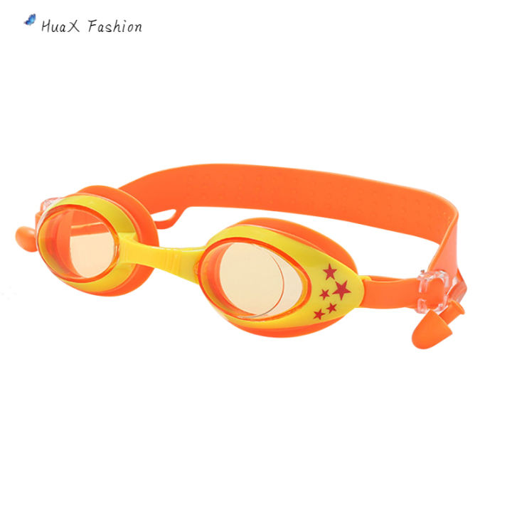 แว่นตาว่ายน้ำ-pelindung-mata-ป้องกันการเกิดฝ้ากันน้ำแว่นตาว่ายน้ำซิลิโคนสำหรับเด็กพร้อมที่อุดหู