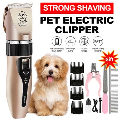 ♧ﺴ Professional Electric Dog Clippers Hair Trimmer Pet Grooming Hair Cutter Cordless Animal Hair Cutting Remover Machine Shaver Kit