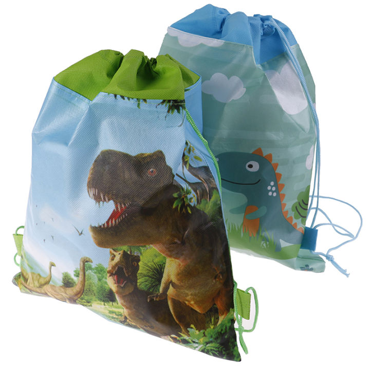 mazalan-ไดโนเสาร์-drawstring-bag-travel-storage-bag-โรงเรียนกระเป๋าเป้สะพายหลังเด็กของขวัญวันเกิด