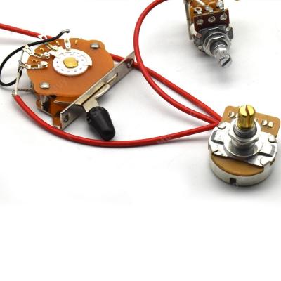 ‘【；】 3Way Guitar Pickup Wiring Harness Prewired Kit With A500k B500K Bass Push Pull Volume Tone Shaft Switch