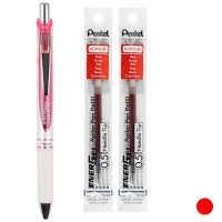 1ปากกา + 2รีฟิล Lifemaster Pentel Energel ปากกาหมึกเจลจุดเข็มปากกา Clena Limited 0.5มม. สีแดง/สีฟ้า/สีดำอุปกรณ์การเขียน