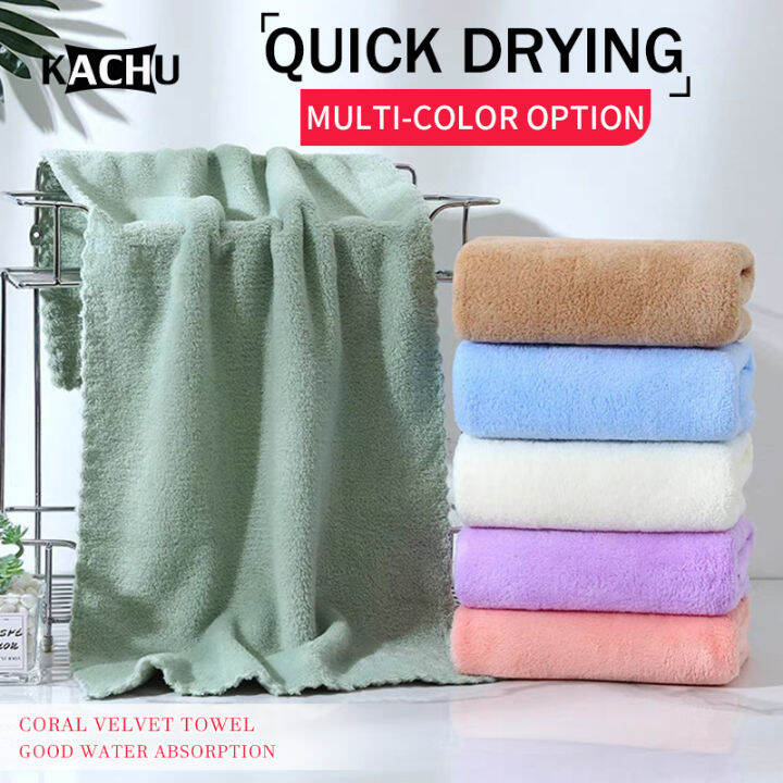 Coral velvet towel square towel is soft and absorbent and does not shed lint household coral
