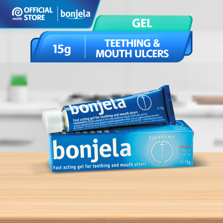 Bonjela Fast Acting Gel For Teething and Mouth Ulcers 15g [Soothing relief from pain and Bonjela Fast Acting Gel For Teething and Mouth Ulcers 15g [Soothing relief from pain and
