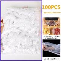 100pcs Disposable Food Cover Elastic Plastic Wrap Food Grade Food Lids Shower Headgear Bowls Caps Food Fresh Saver Bag Dust