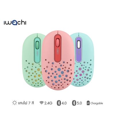 IWACHI เมาส์ I2 แบบไร้สาย เสียงเงียบ แบตเตอรี่ในตัว 500mAh อายุการใช้งานแบตเตอรี่ยาวนาน mouse คอมพิวเตอร์