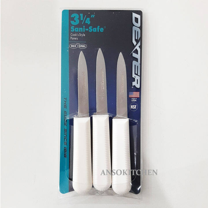 dexter-มีดทำครัว-มีดหั่นผลไม้-แบรนด์ชั้นนำจากอเมริกา-dexter-russell-3-1-4-sani-safe-paring-knife-set-w-polypropylene-white-handle-carbon-steel-แพ็คละ-3-เล่ม