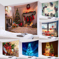 【cw】Merry Christmas Elements Tapestry Wall Hanging Xmas Tree Reindeer Snow Stars Wall Art Blanket Decor for Kids Nursery Dorm Party ！