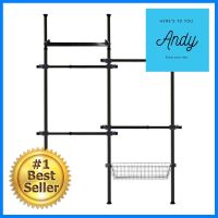 ราวแขวนผ้า 4 ราวแขวน 1 ชั้นวาง 1 ตะกร้า TUGU R20B สีดำ4-BAR CLOTHES RACK WITH 1 SHELF AND 1 BASKET TUGU R20B BLACK **คุณภาพดี**